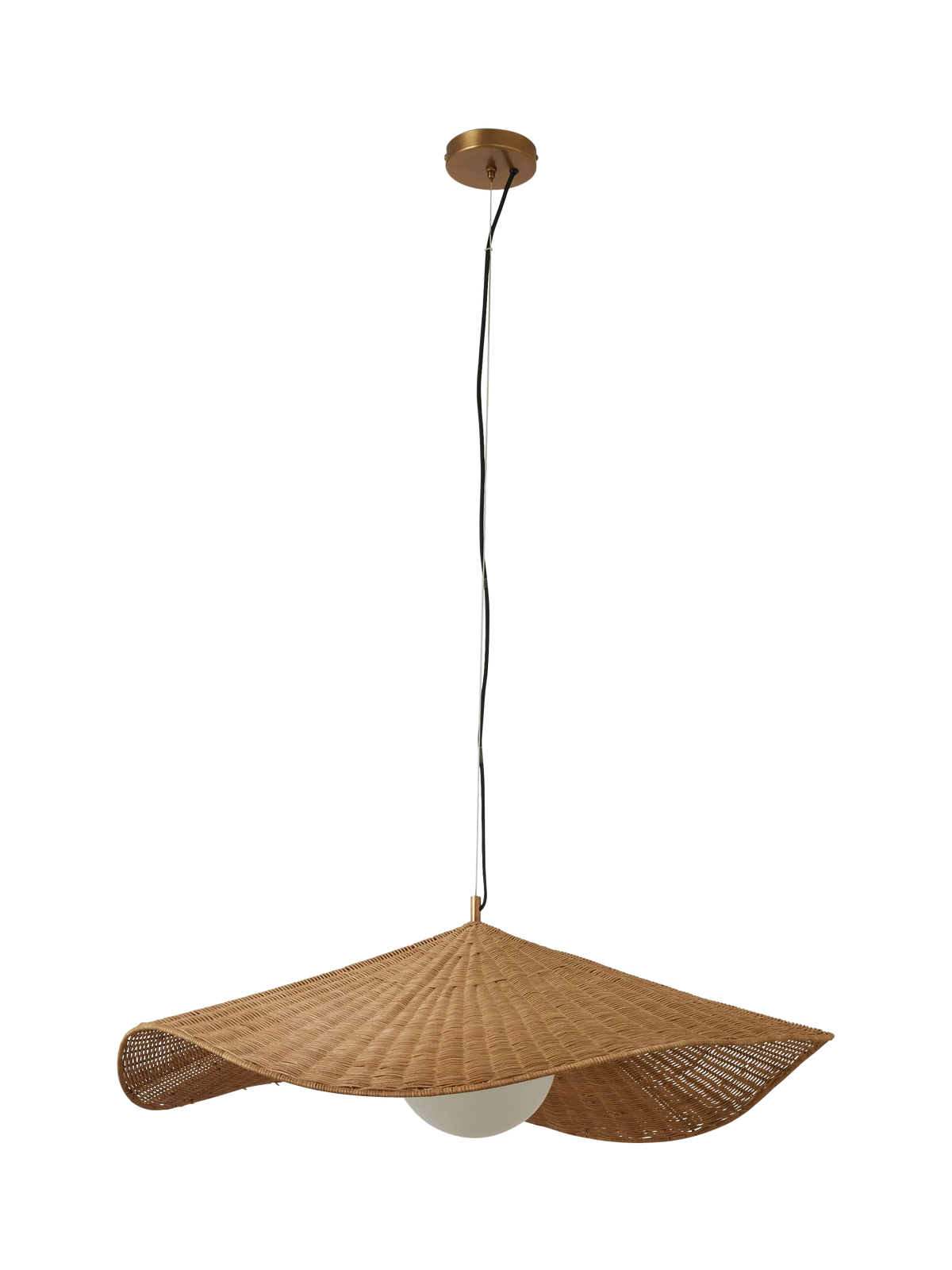 MADE Matara cream woven bamboo pendant light 90cm - UK version