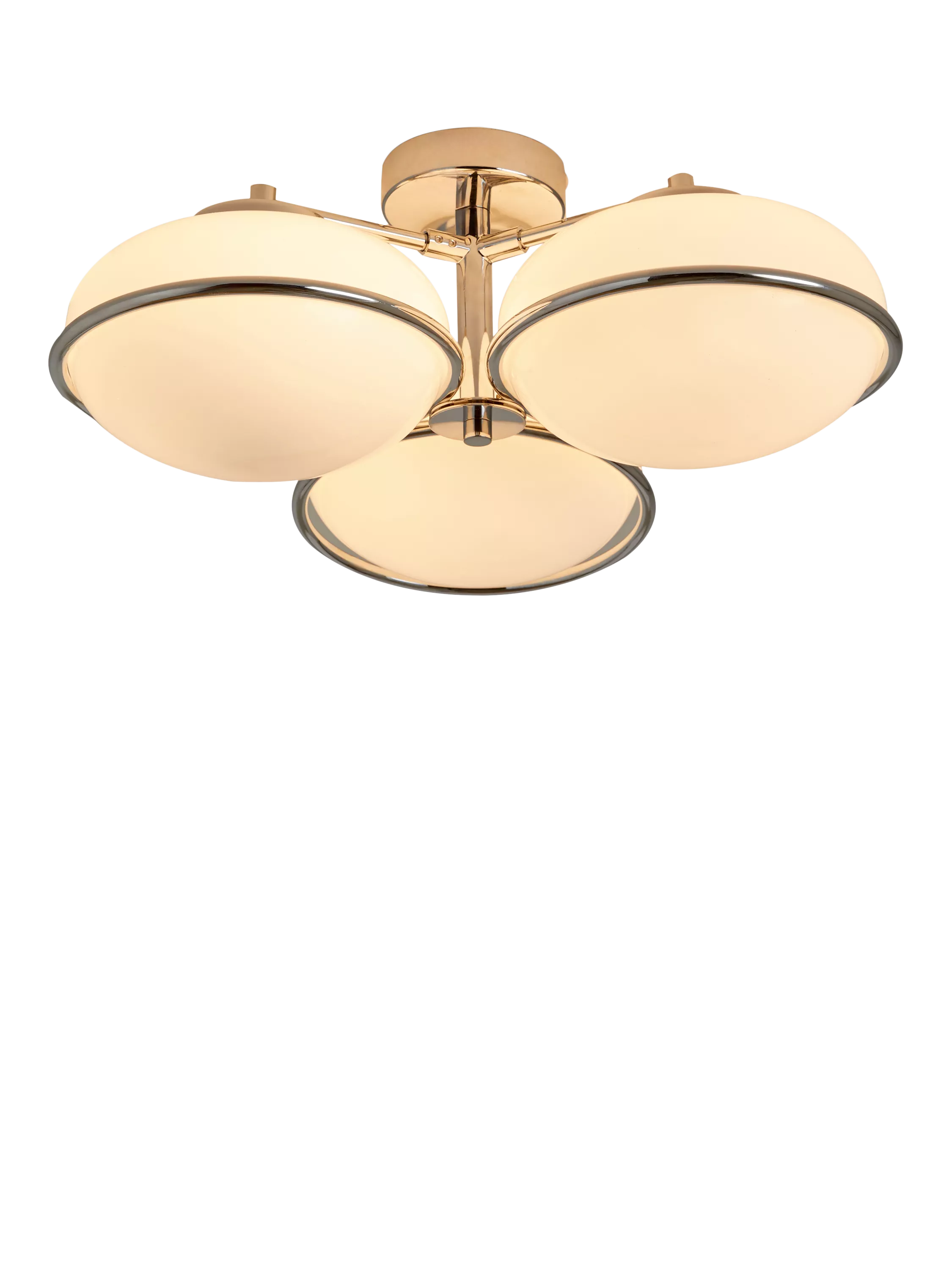 MADE Piper chrome flush ceiling light 3 lamp, UK version
