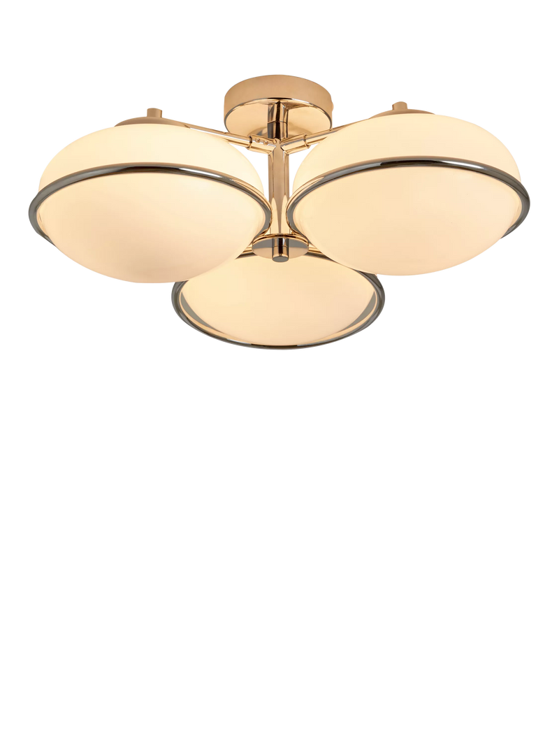MADE Piper chrome flush ceiling light 3 lamp, UK version