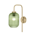 MADE Briz Wandleuchte aus strukturiertem Glas mit gebürstetem Messingfuß, UK-Version