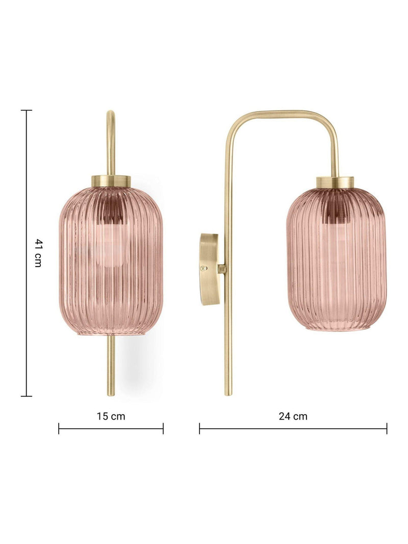 MADE Briz pink wall light textured glass (British brand)