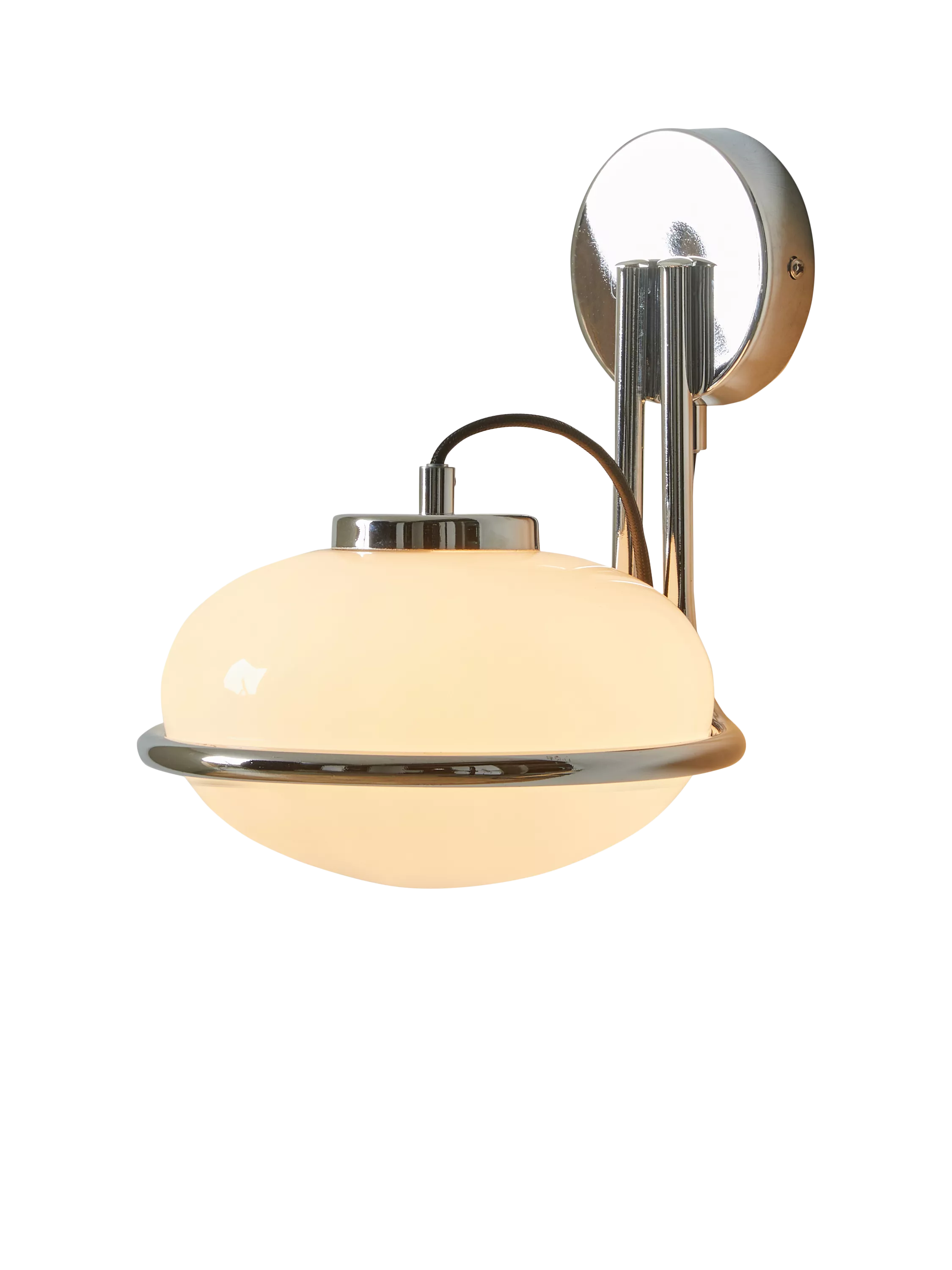 MADE Piper wall light chrome effect with glass globe, UK version
