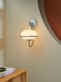 MADE Piper wall light chrome effect with glass globe, UK version