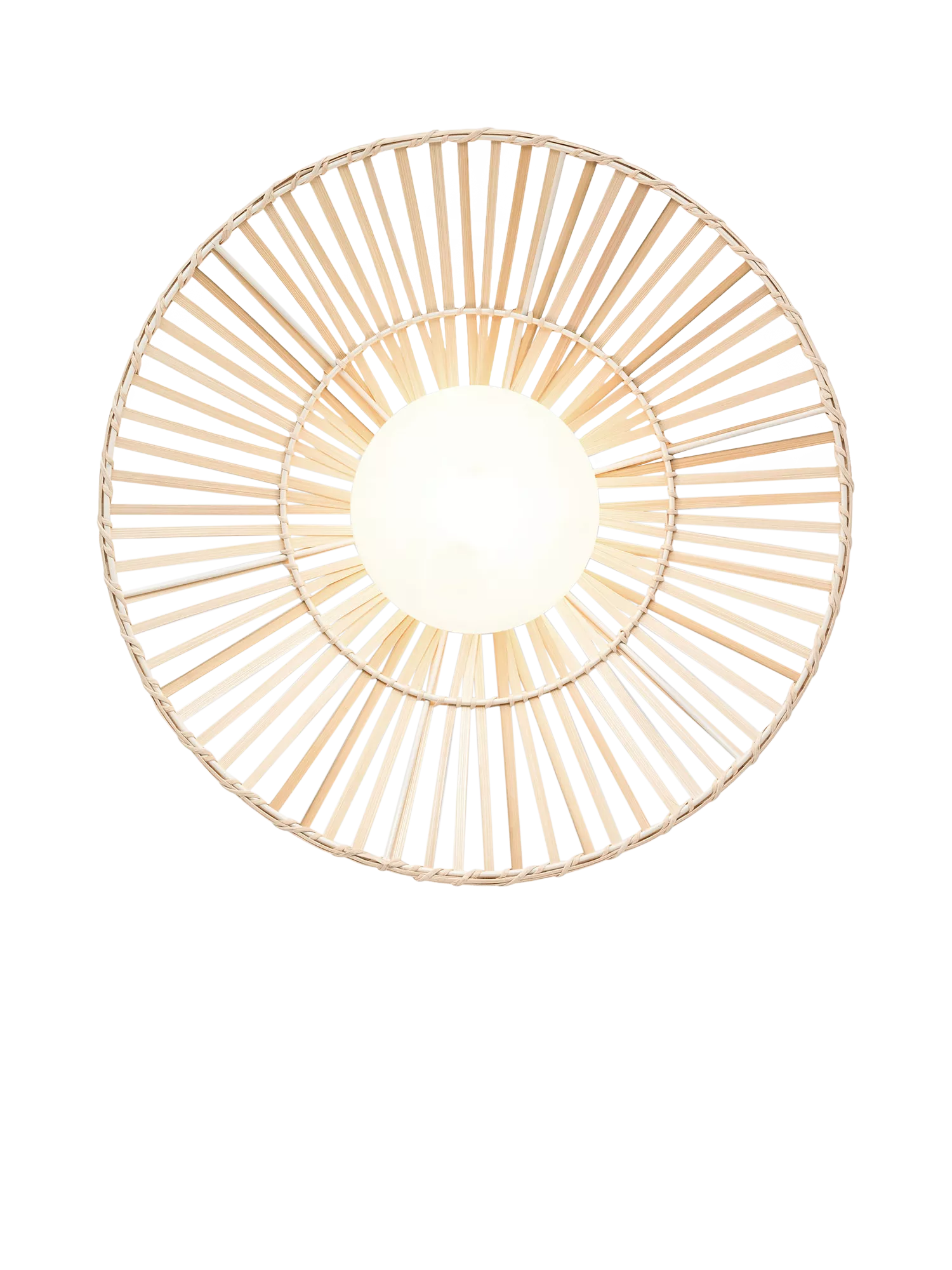 MADE Piper Weaver flush wall light with bamboo weave shade - British product