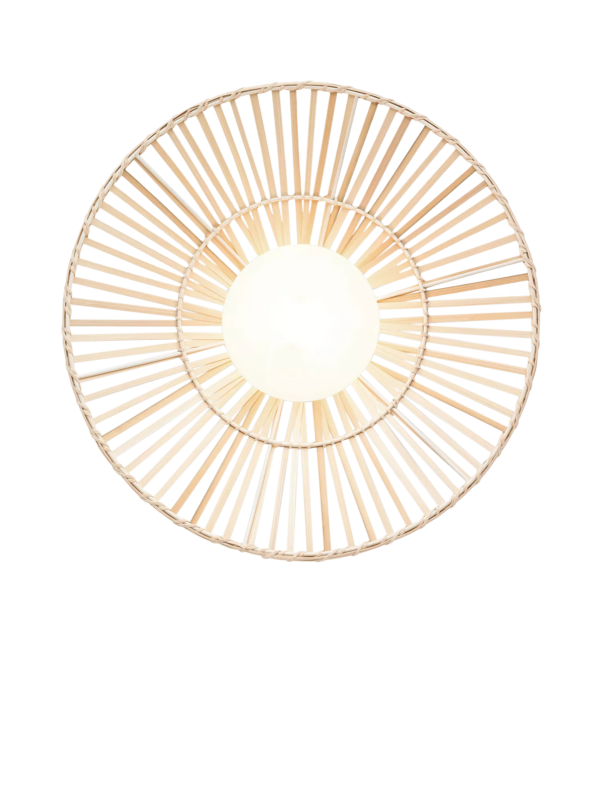 MADE Piper Weaver flush wall light with bamboo weave shade - British product