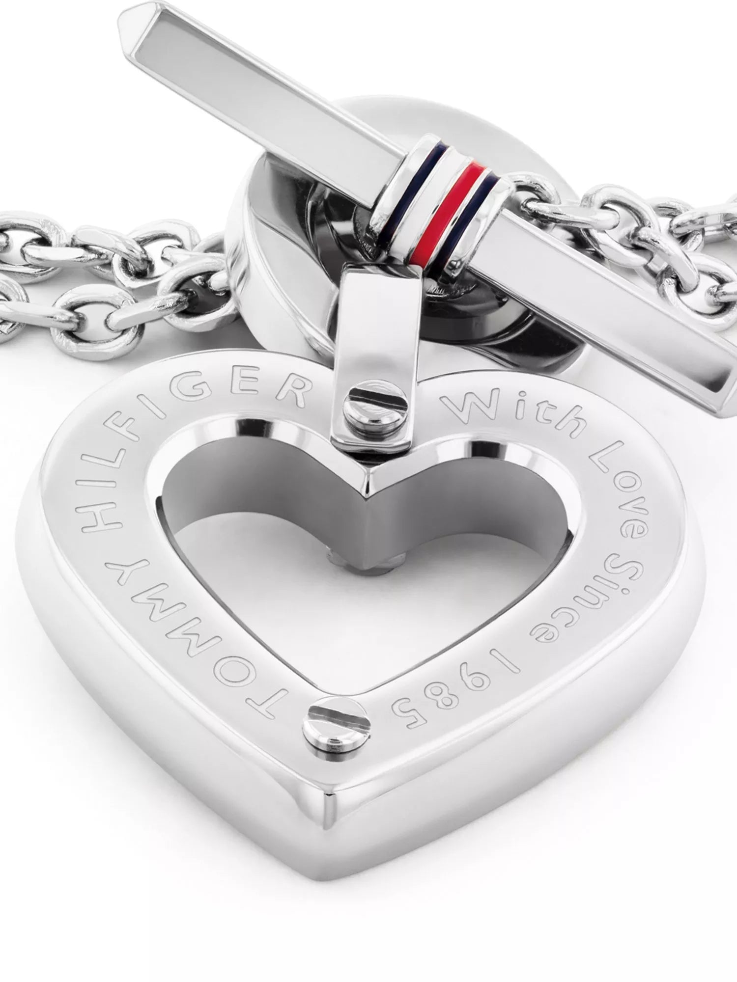 Tommy Hilfiger heart pendant chain bracelet in silver, imported from the UK