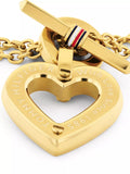 Tommy Hilfiger heart pendant chain bracelet in gold (British brand)