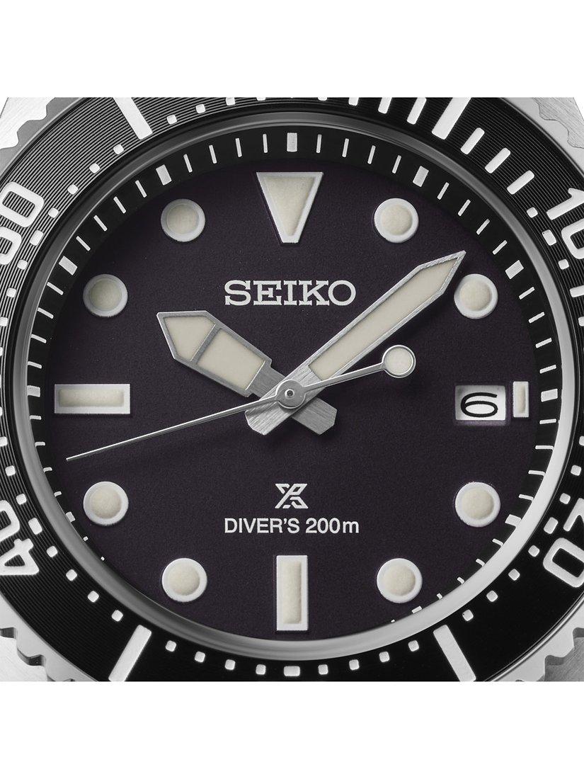 Seiko Prospex Solar Diver watch black dial silver bracelet (British brand)