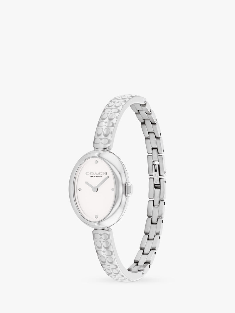 Coach Sammy watch oval stainless steel white dial, imported from the UK