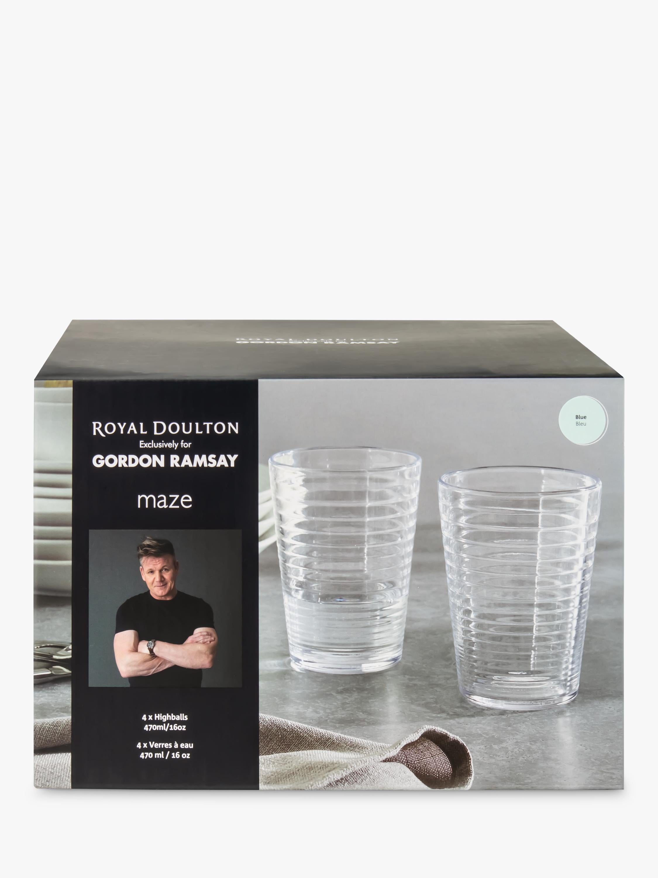 Royal Doulton Gordon Ramsay Maze highball glasses 470ml, imported from the UK