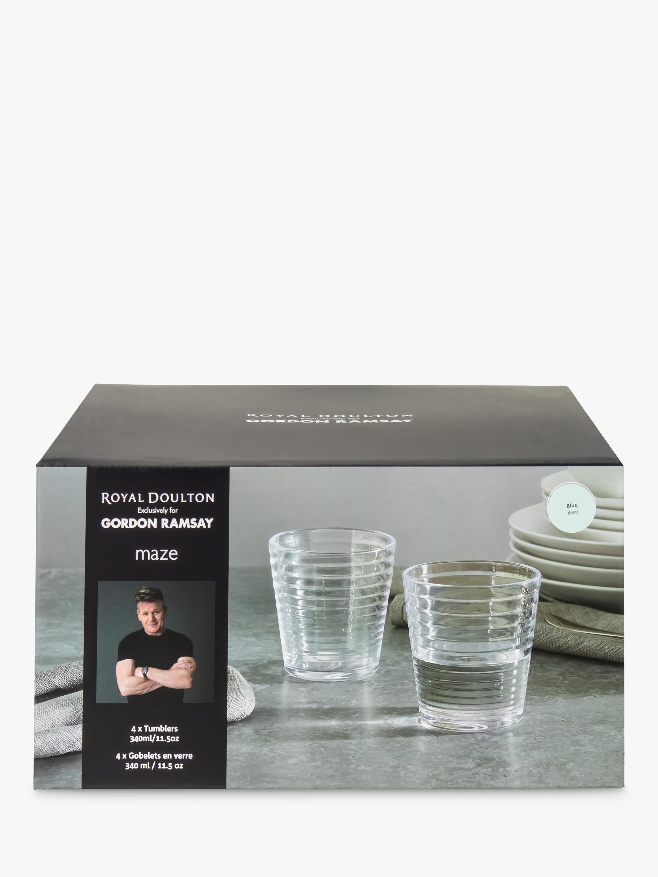 Royal Doulton Gordon Ramsay Maze Glas-Tumbler-Set für 4 Personen, 340 ml (britische Marke)