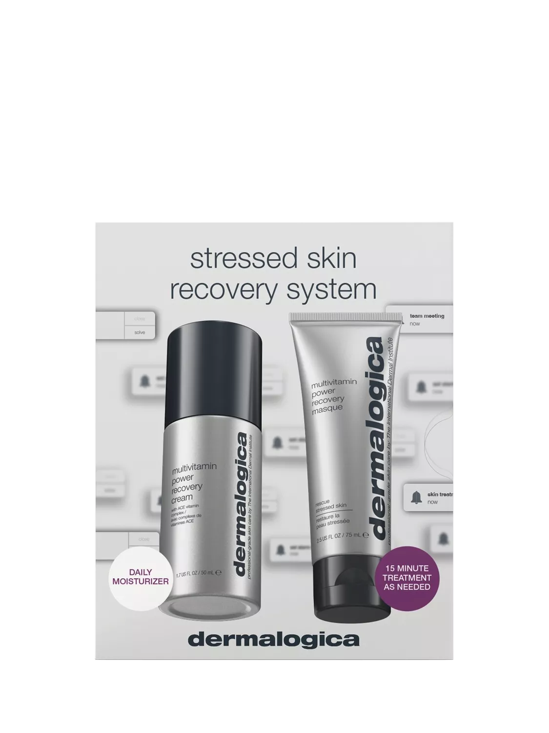 Dermalogica Stressed Skin Recovery System skincare gift set, imported from the UK