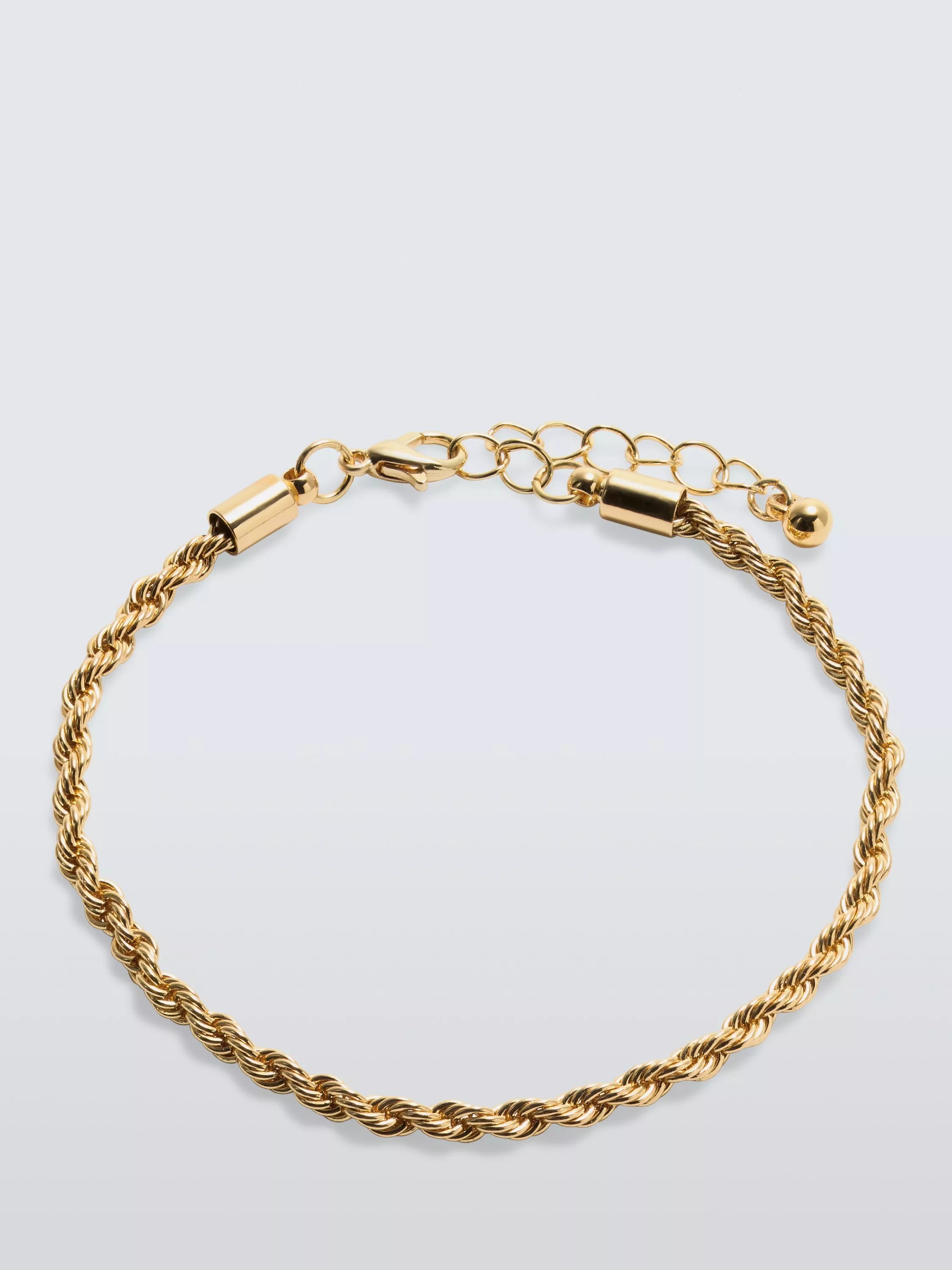 John Lewis rope chain bracelet gold toned 17cm, imported from the UK