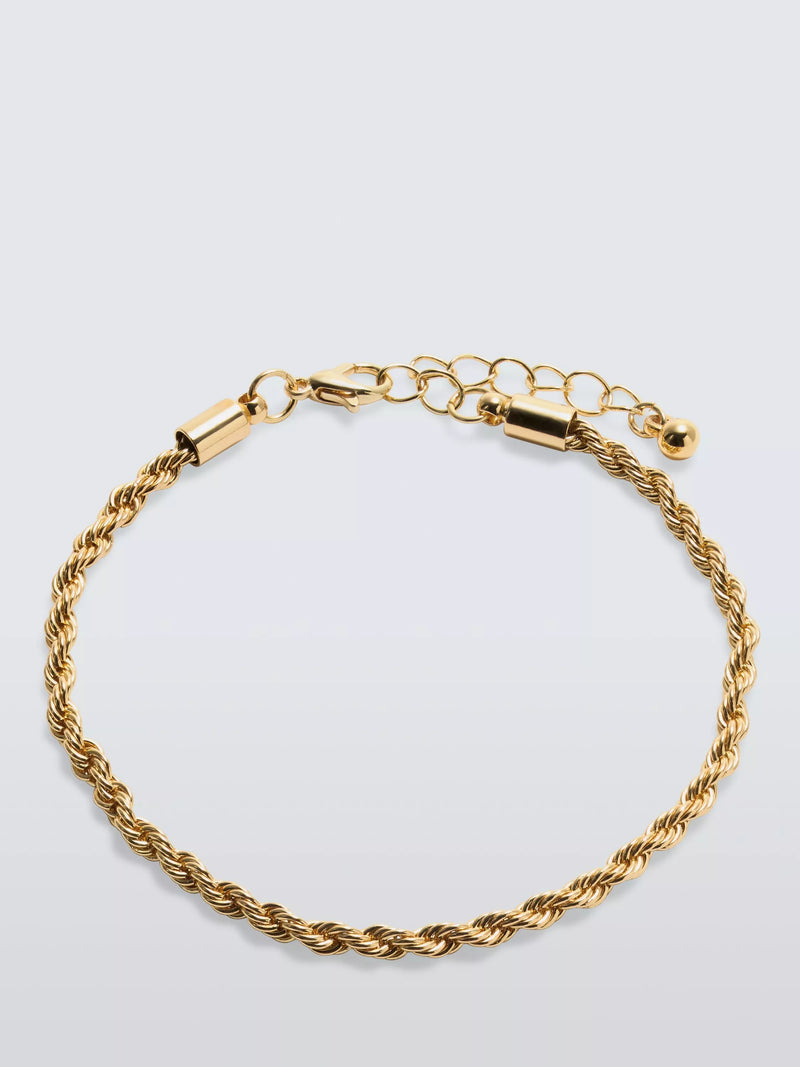 John Lewis rope chain bracelet gold toned 17cm, imported from the UK