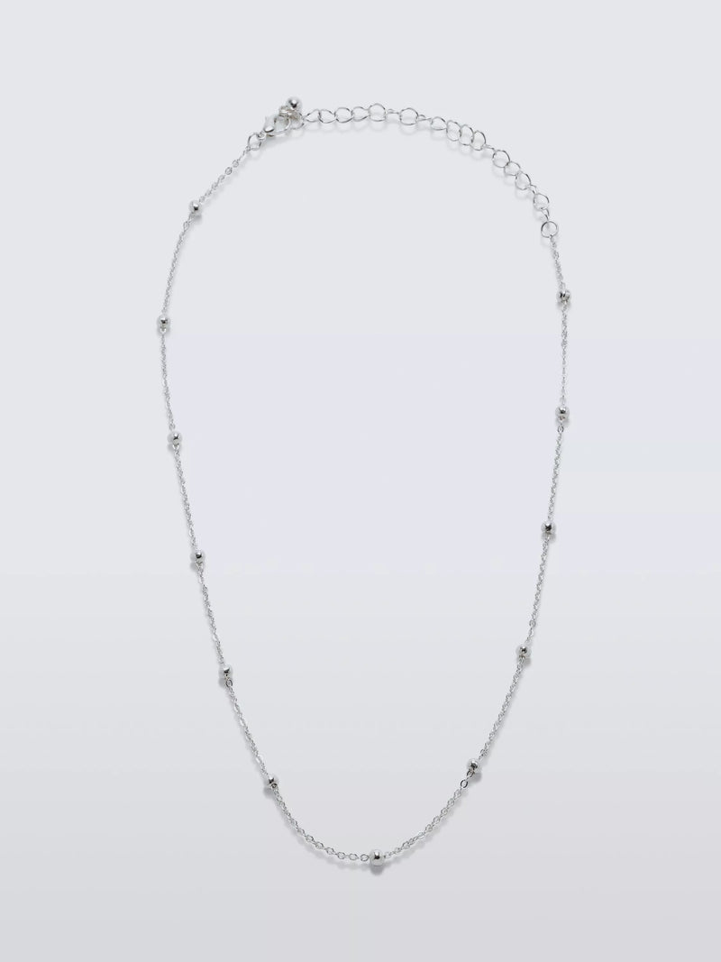 John Lewis delicate satellite chain necklace, silver tone, UK version