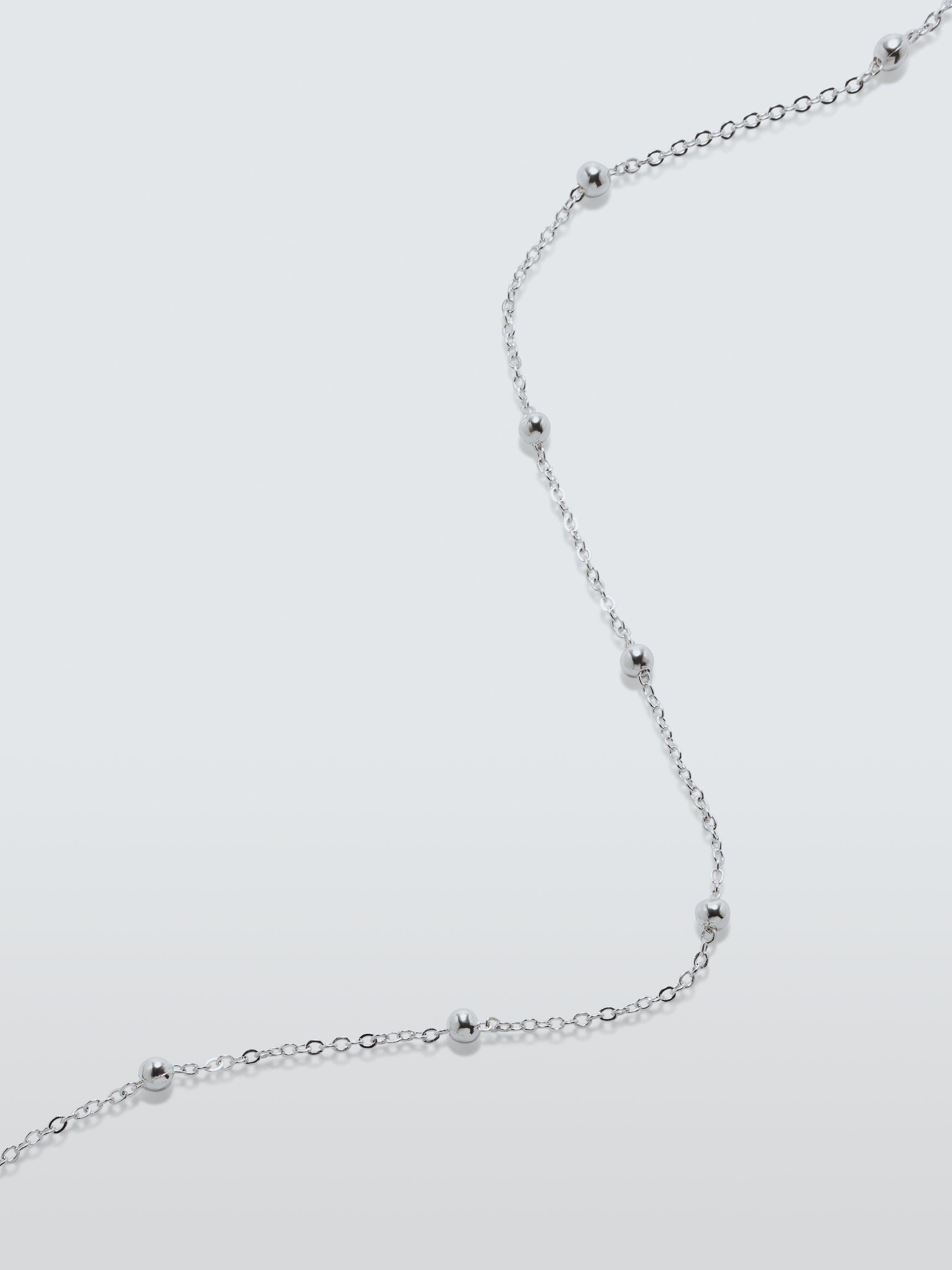 John Lewis delicate satellite chain necklace, silver tone, UK version