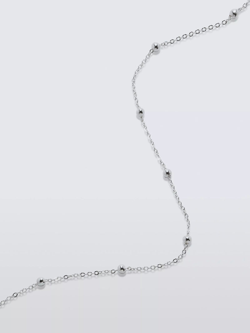 John Lewis delicate satellite chain necklace, silver tone, UK version