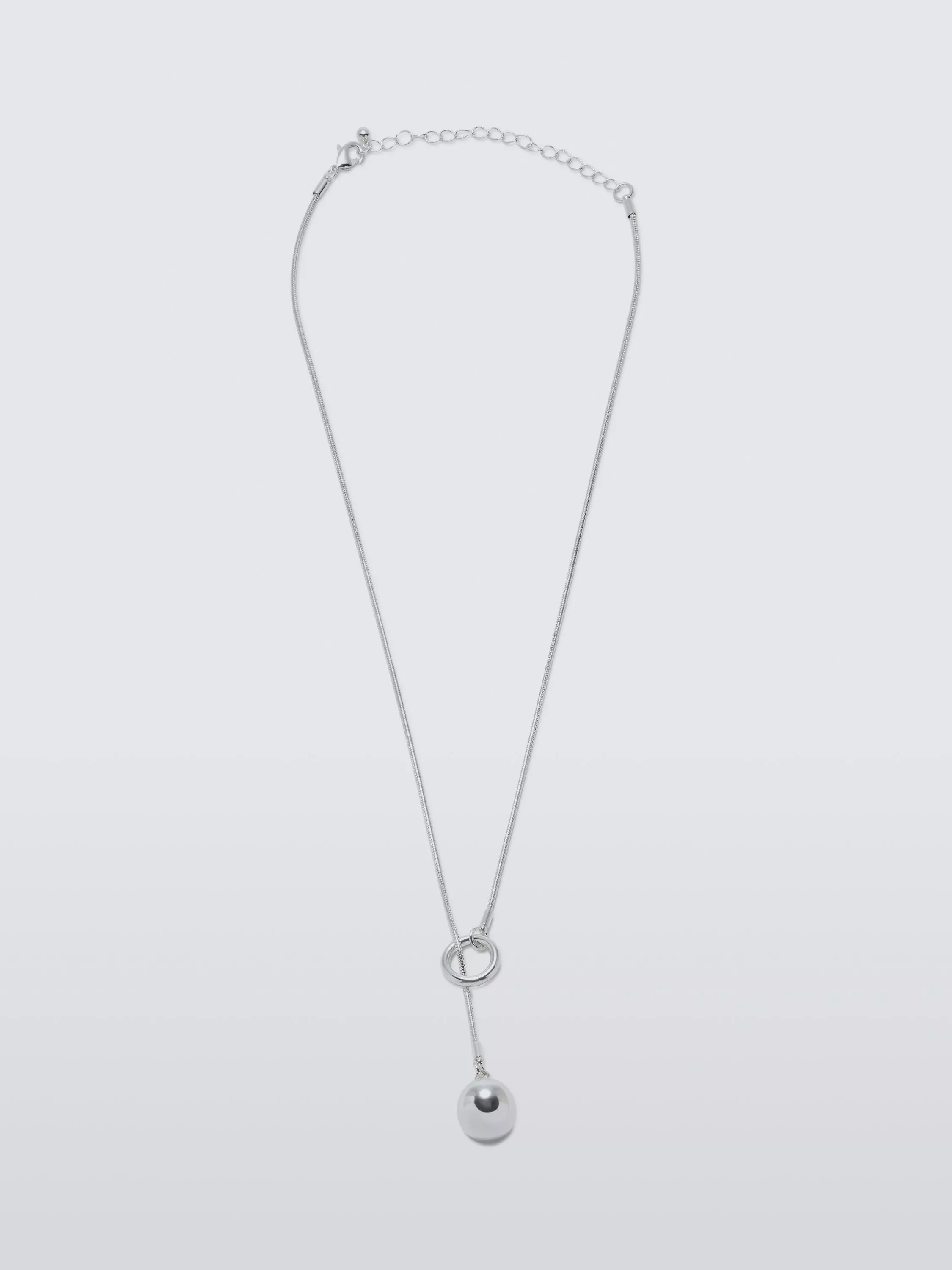 John Lewis Sphere Drop Lariat Necklace Gold Toned