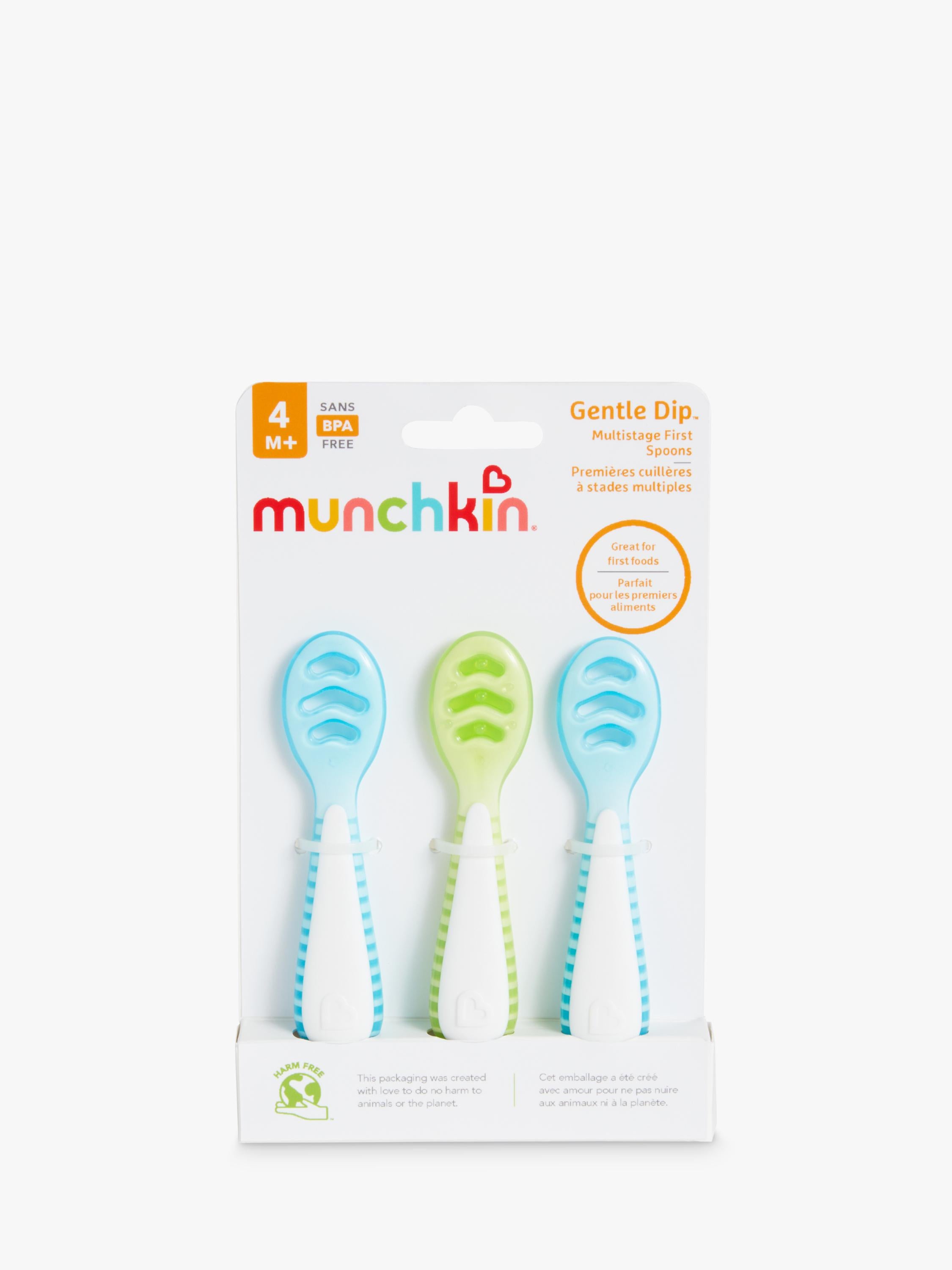 Munchkin Gentle Dip weaning spoons pack 3, imported from the UK