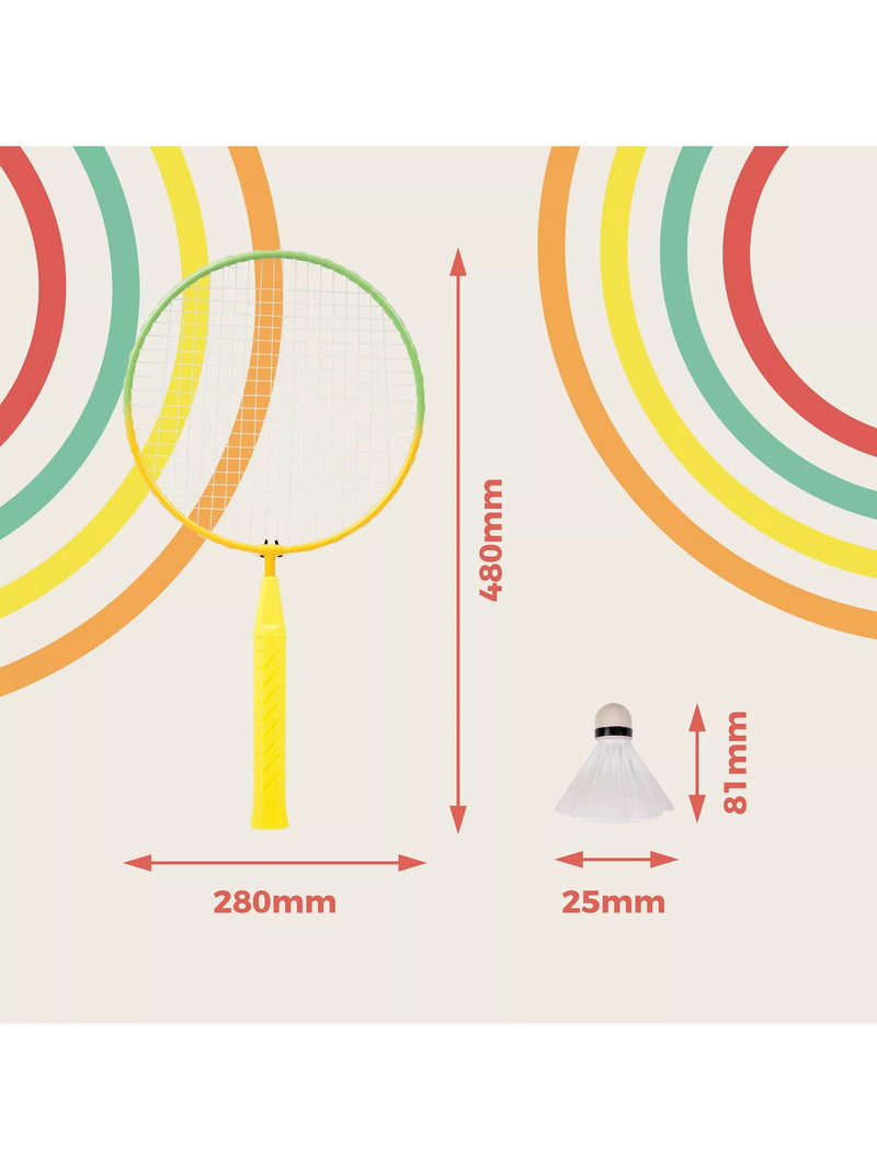 Mookie Mini Badminton Set two rackets shuttlecocks, UK version