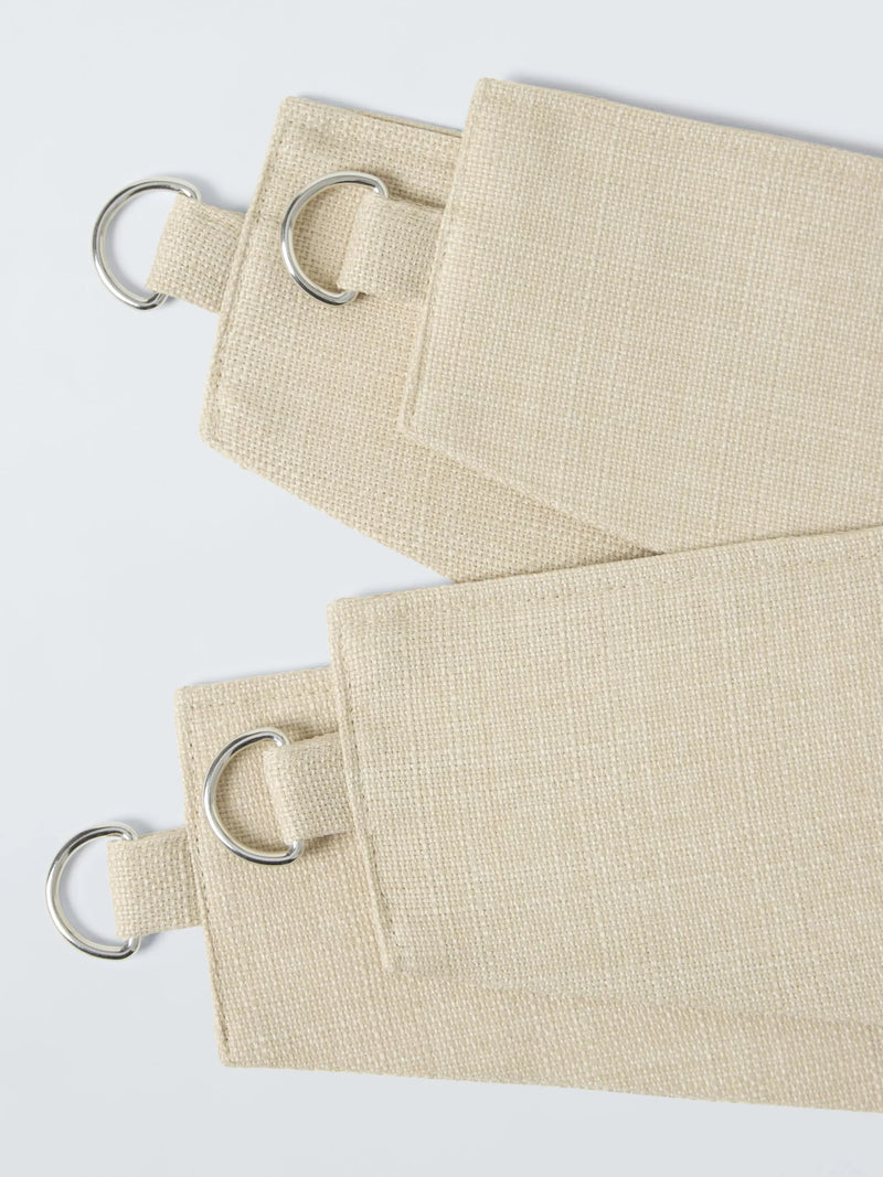 John Lewis textured weave tiebacks in oatmeal, imported from the UK