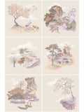 Cole & Son Tile Toile wallpaper featuring Japanese garden scenes - British product