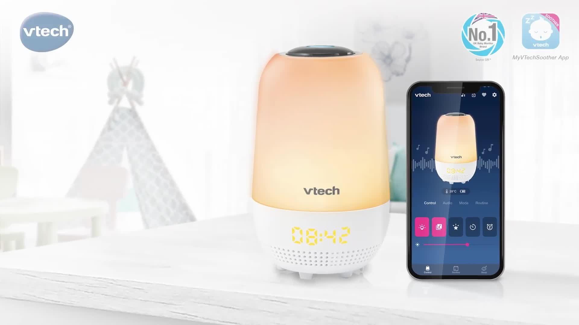 VTech V-Hush Lite soothing sleep trainer night light projector, UK version