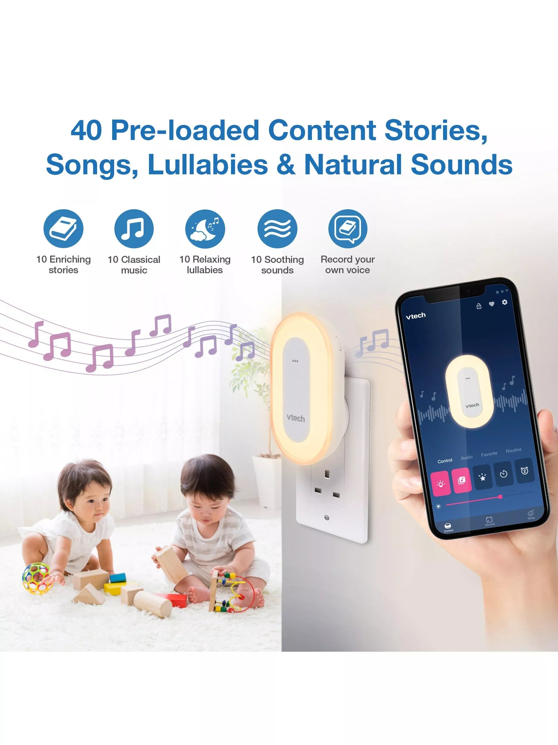 VTech V-Hush sleep soother night light Bluetooth (British brand)
