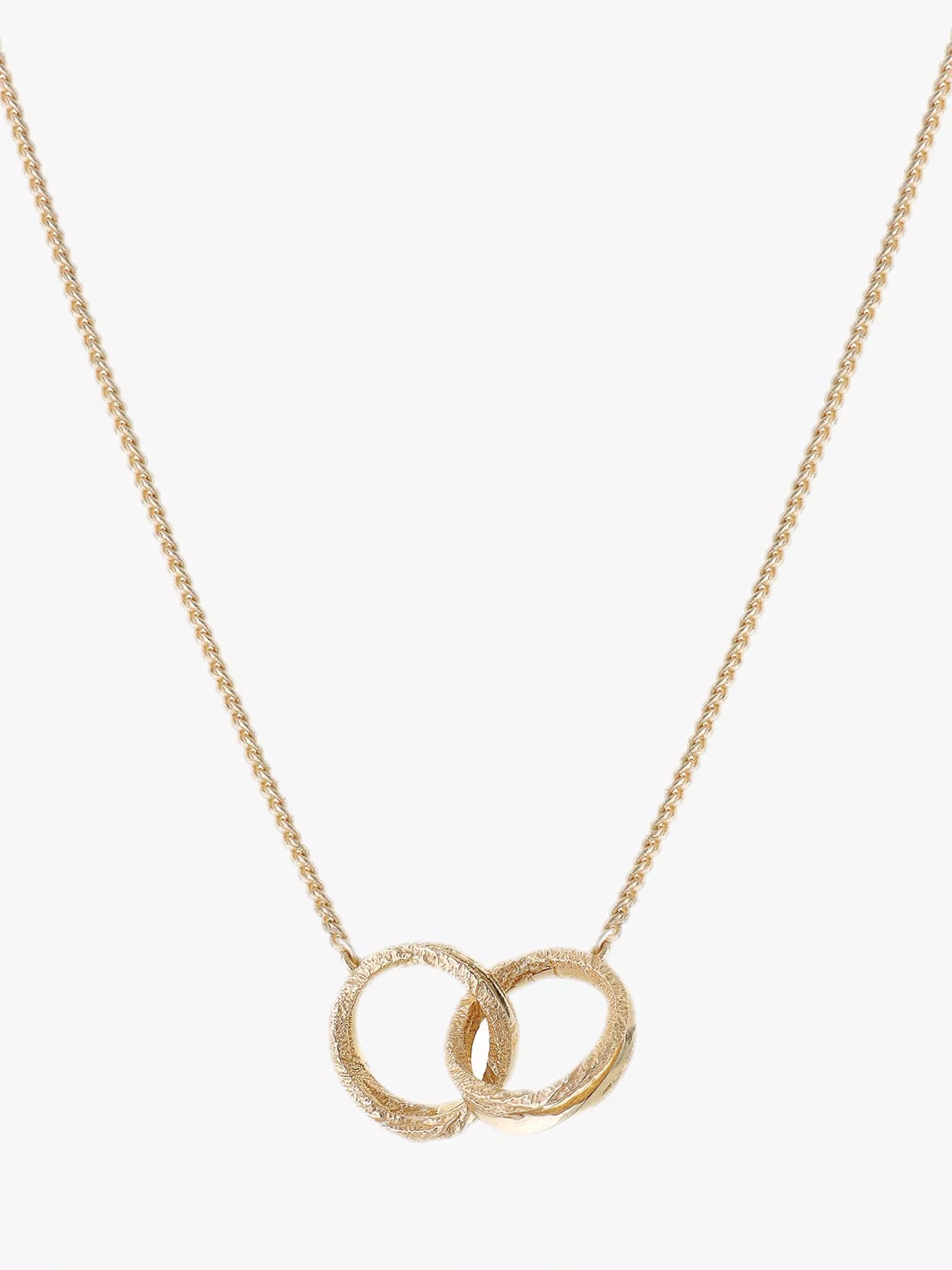 TUTTI textured interlocking pendant necklace gold 50.2cm (British brand)
