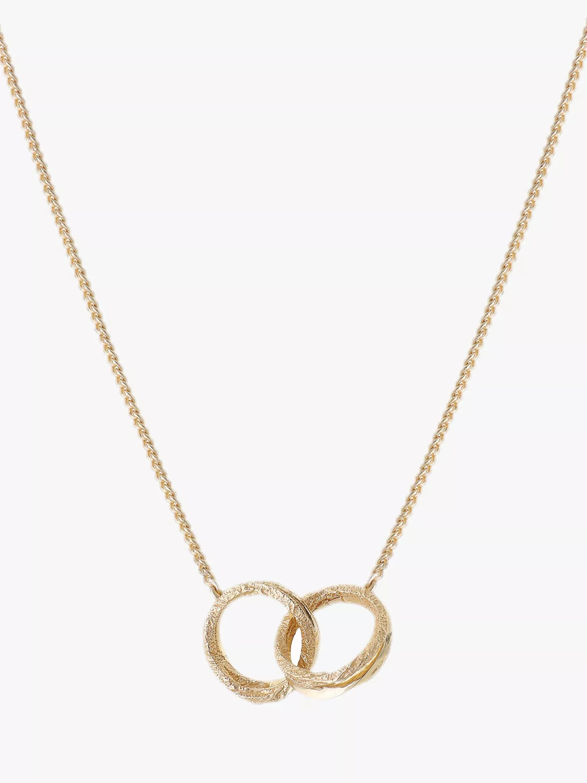 TUTTI textured interlocking pendant necklace gold 50.2cm (British brand)