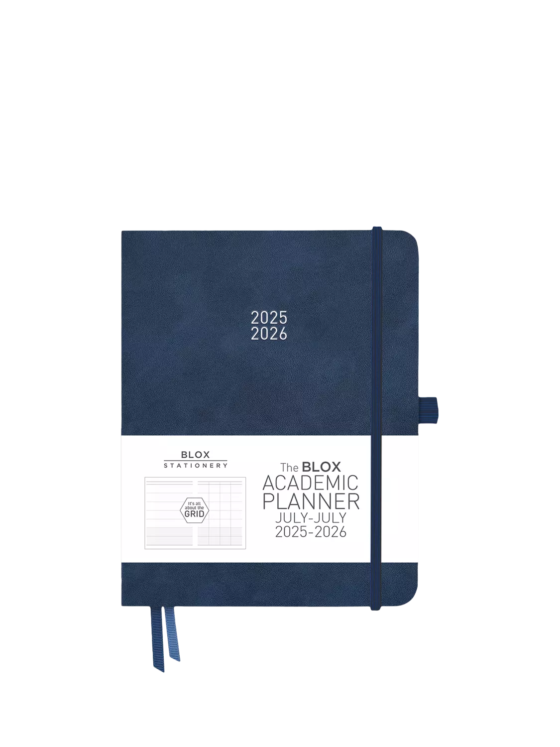 BLOX Stationery large academic diary 2025-26 denim, UK version