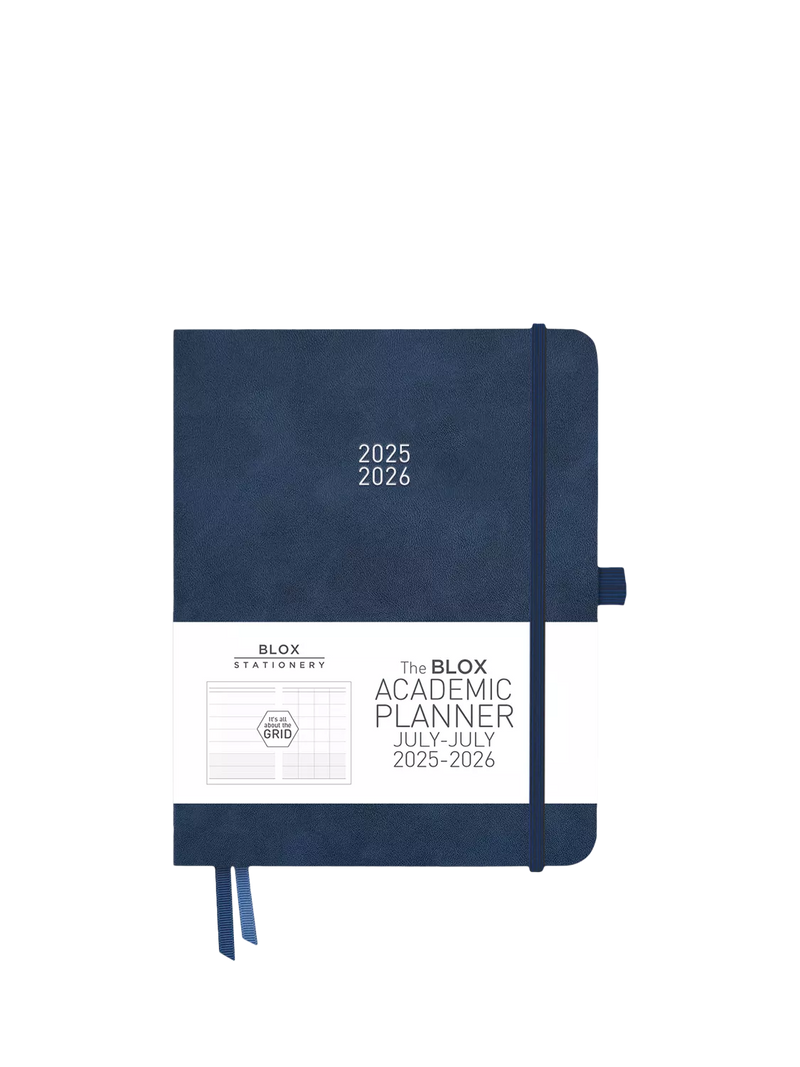 BLOX Stationery large academic diary 2025-26 denim, UK version