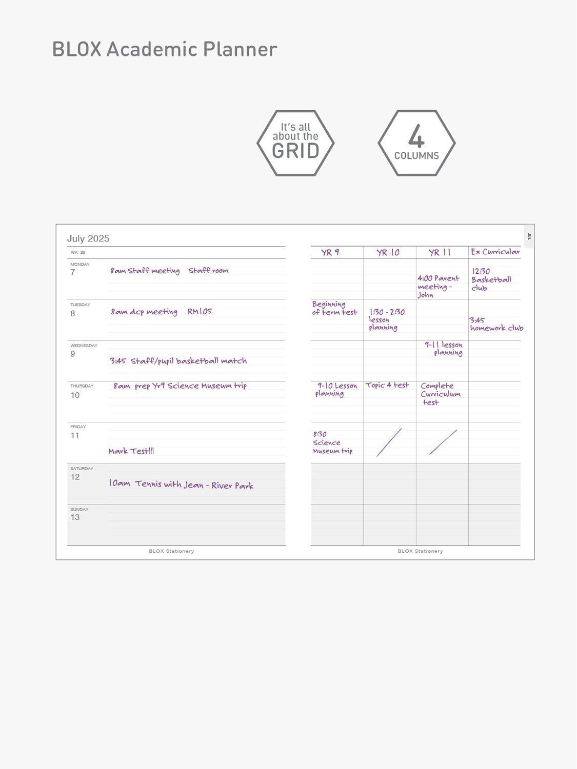 BLOX Stationery large academic diary 2025-26 denim, UK version