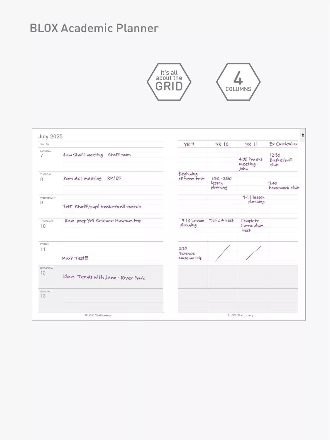 BLOX Stationery large academic diary 2025-26 denim, UK version