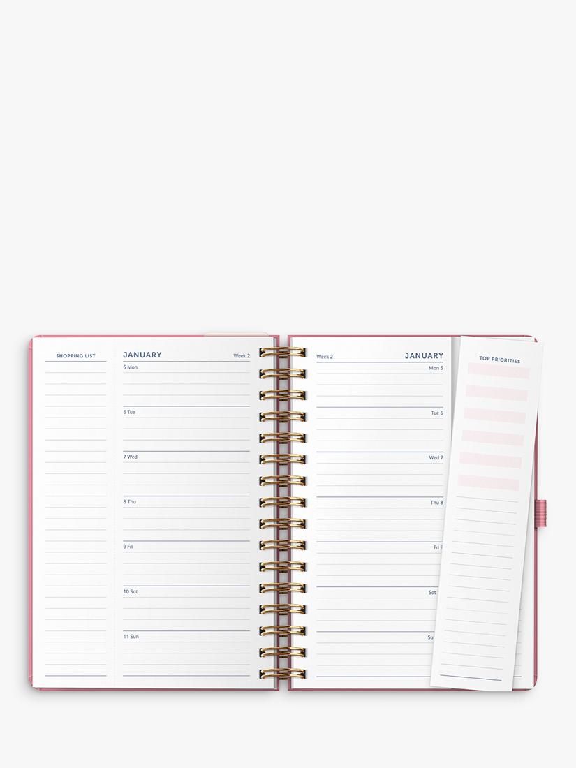 Busy B 2025-26 week-to-view planner pink - British product