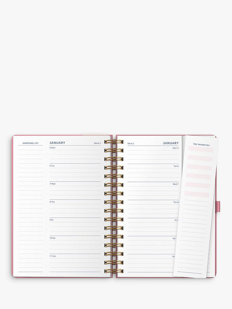 Busy B 2025-26 week-to-view planner pink - British product