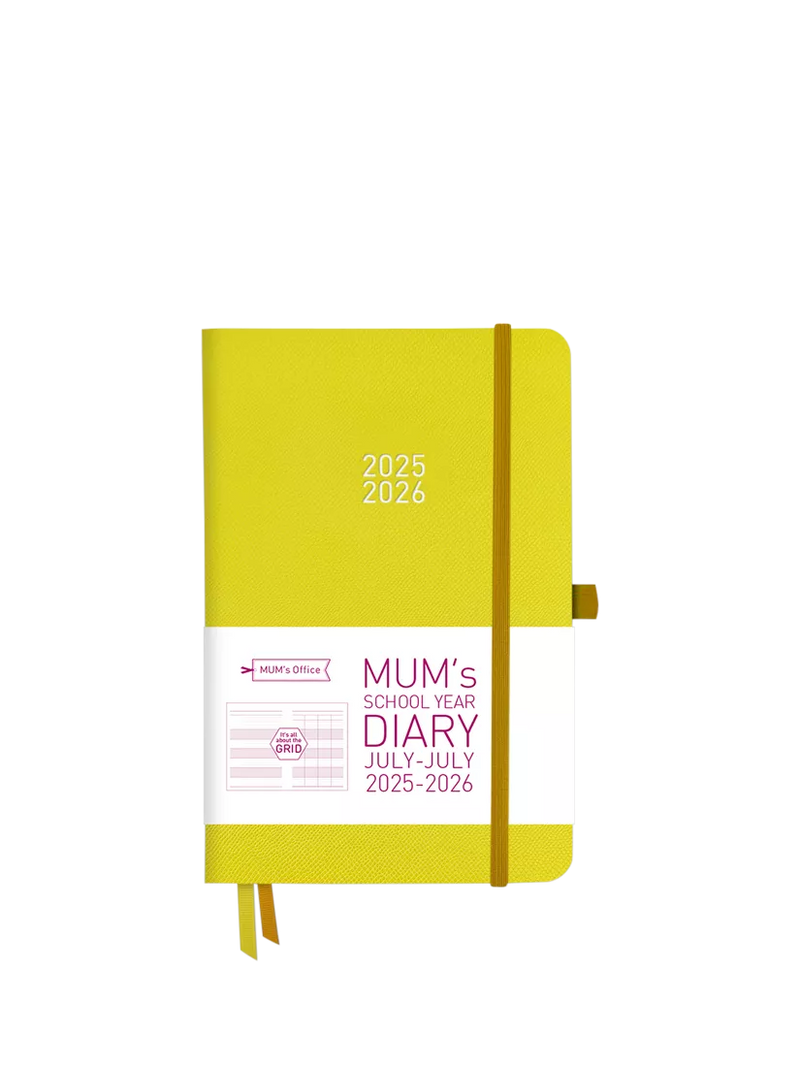 MUM's Office family diary academic 2025-26 Lemon - British product