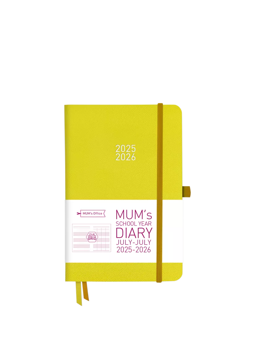 MUM's Office family diary academic 2025-26 Lemon - British product