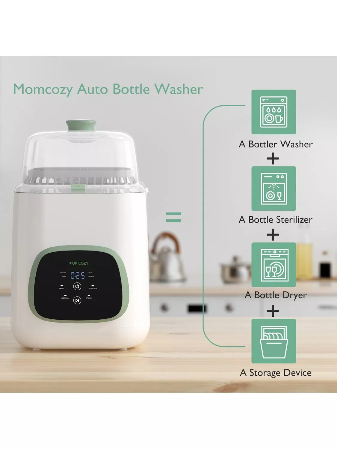 Momcozy KleanPal Pro baby bottle washer white, UK version