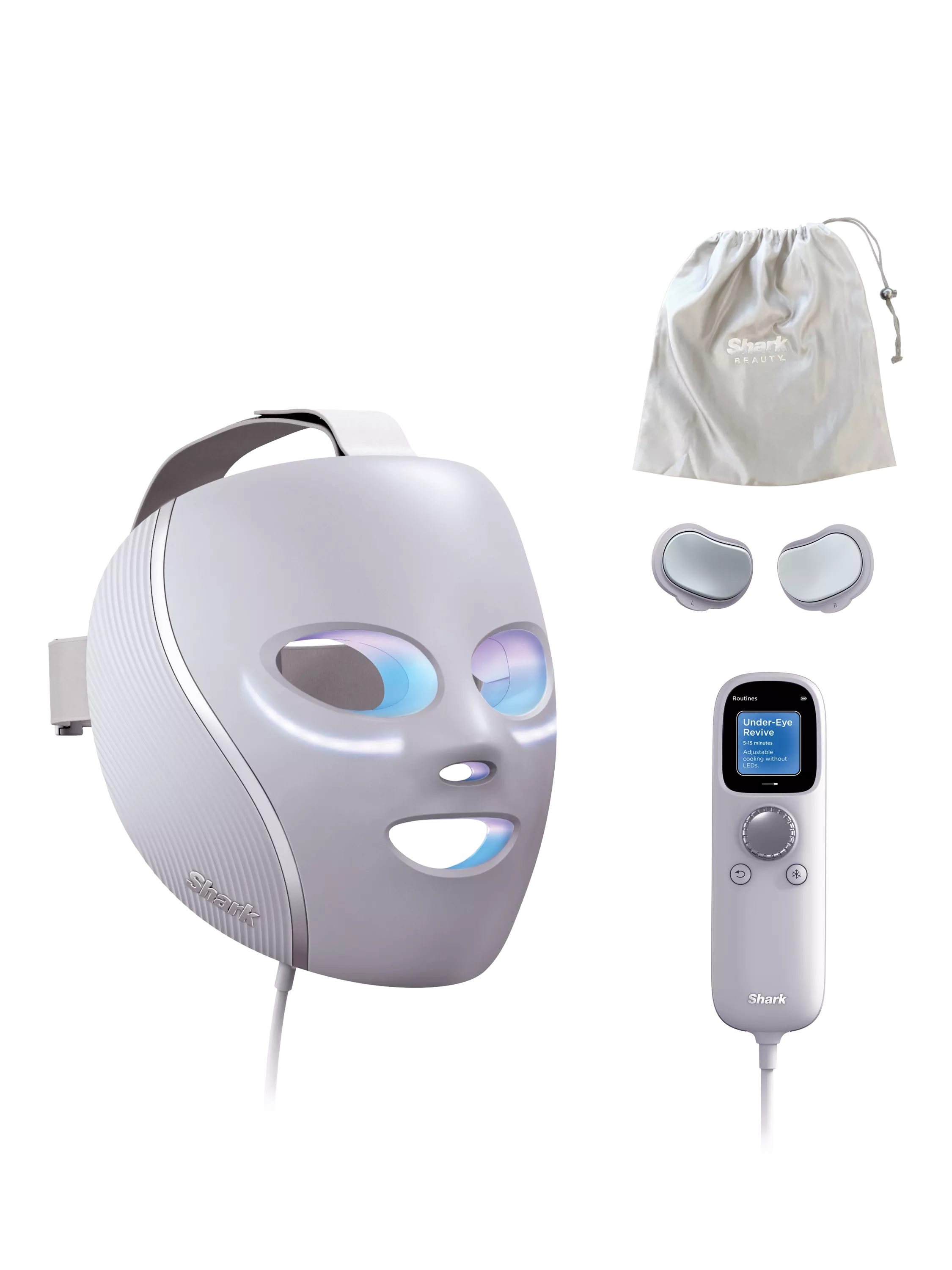 Shark CryoGlow FW312UK Under-Eye Cooling & LED Anti-Ageing & Blemish Repair Mask, Lilac Chil