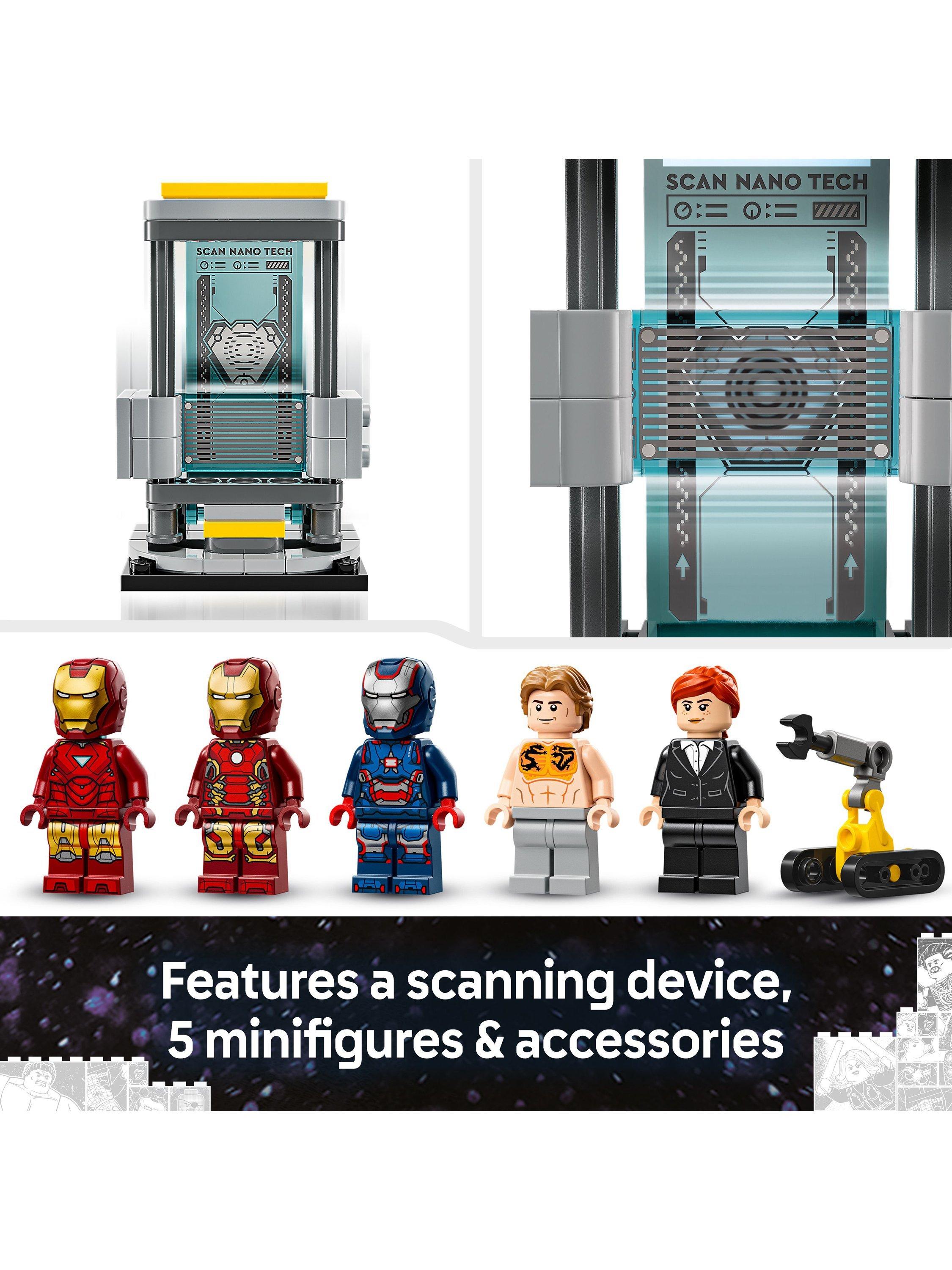 LEGO Marvel Iron Man's Laboratory Hall of Armour building toy, UK version