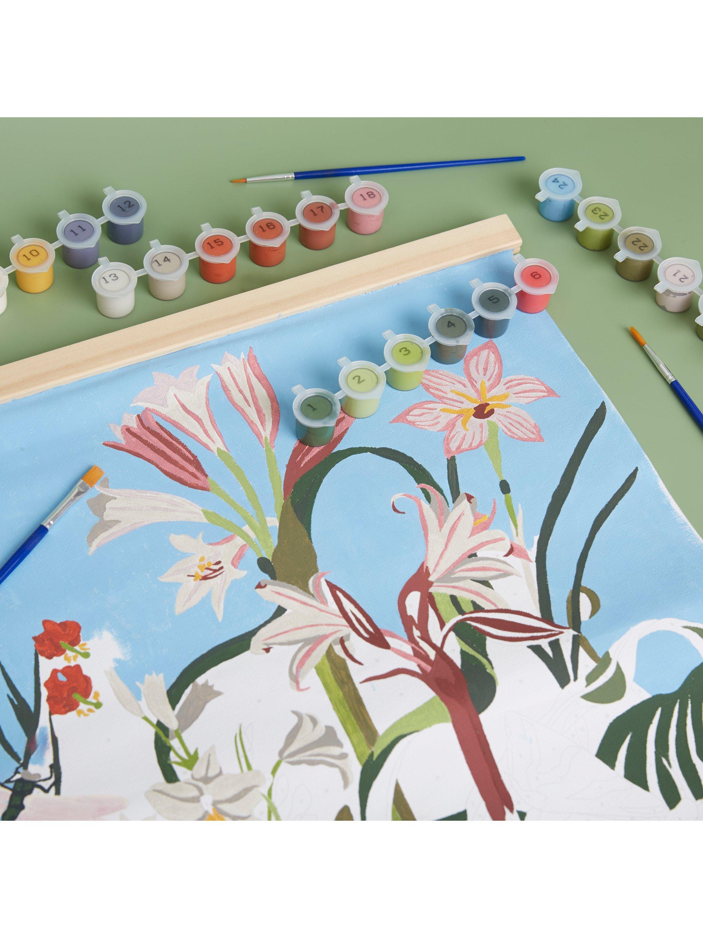 RHS paint by numbers kit exotic floral (British brand)