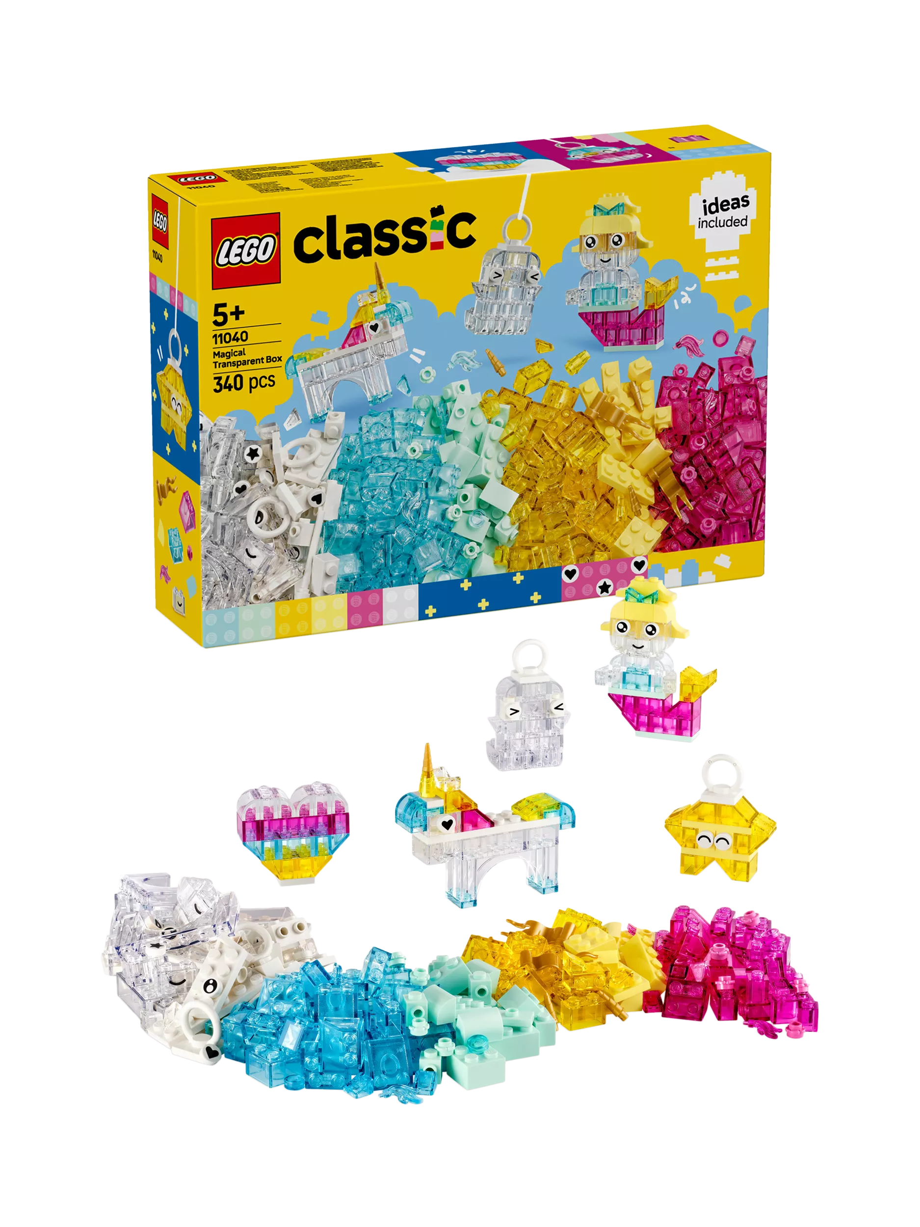 Lego Classic Transparent Box 340 pcs colourful bricks, UK version