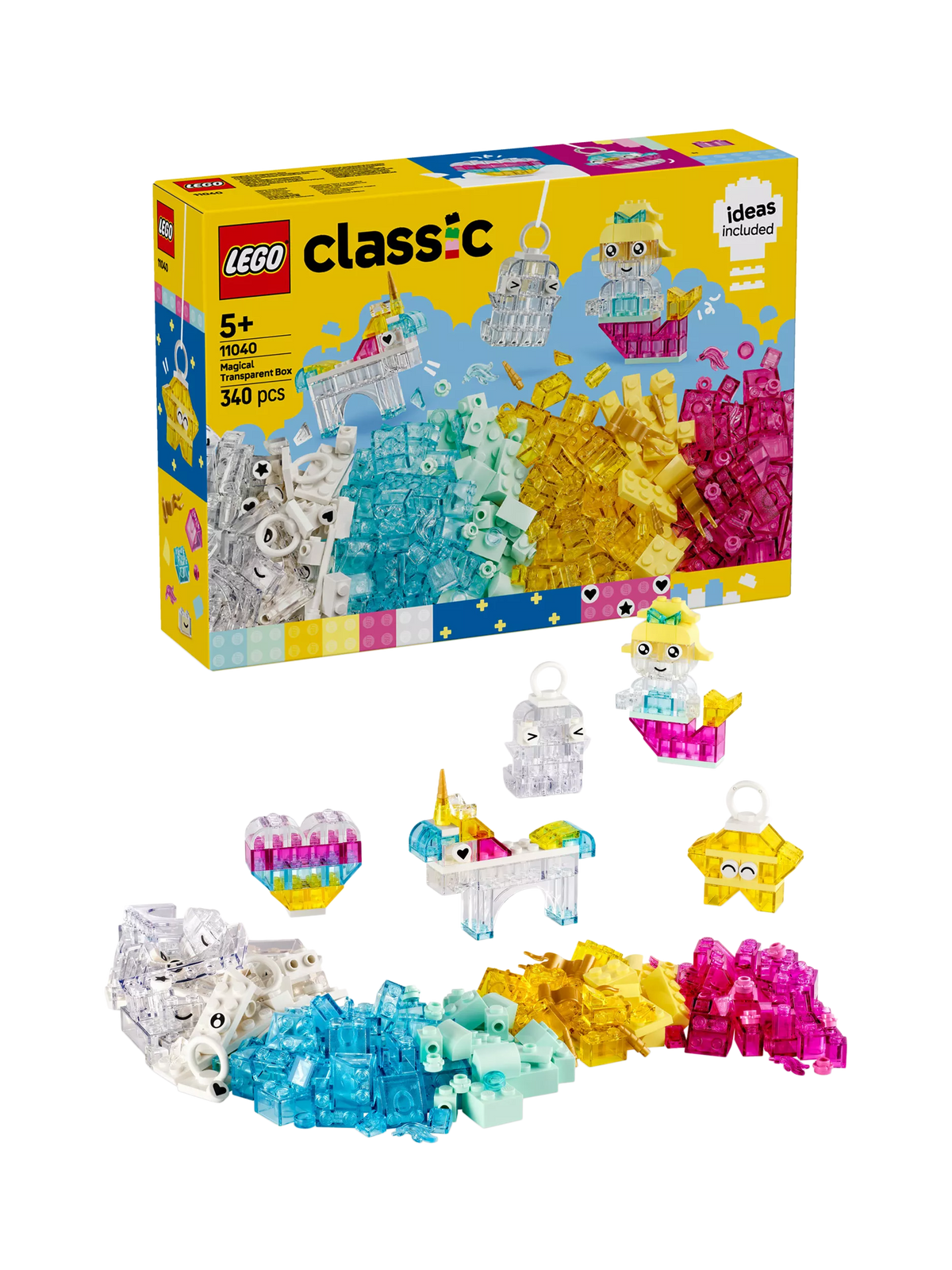 Lego Classic Transparent Box 340 pcs colourful bricks, UK version
