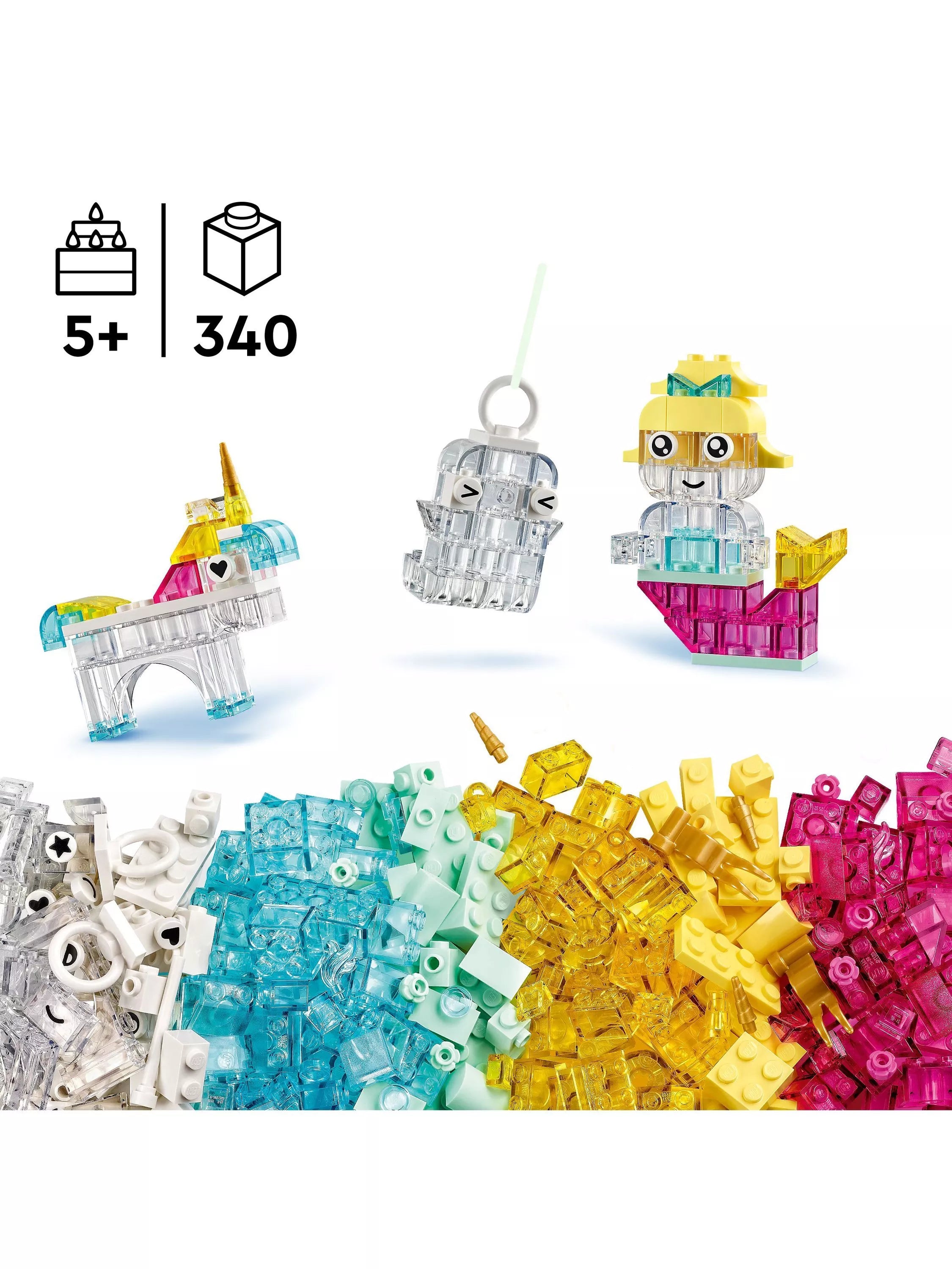 Lego Classic Transparent Box 340 pcs colourful bricks, UK version