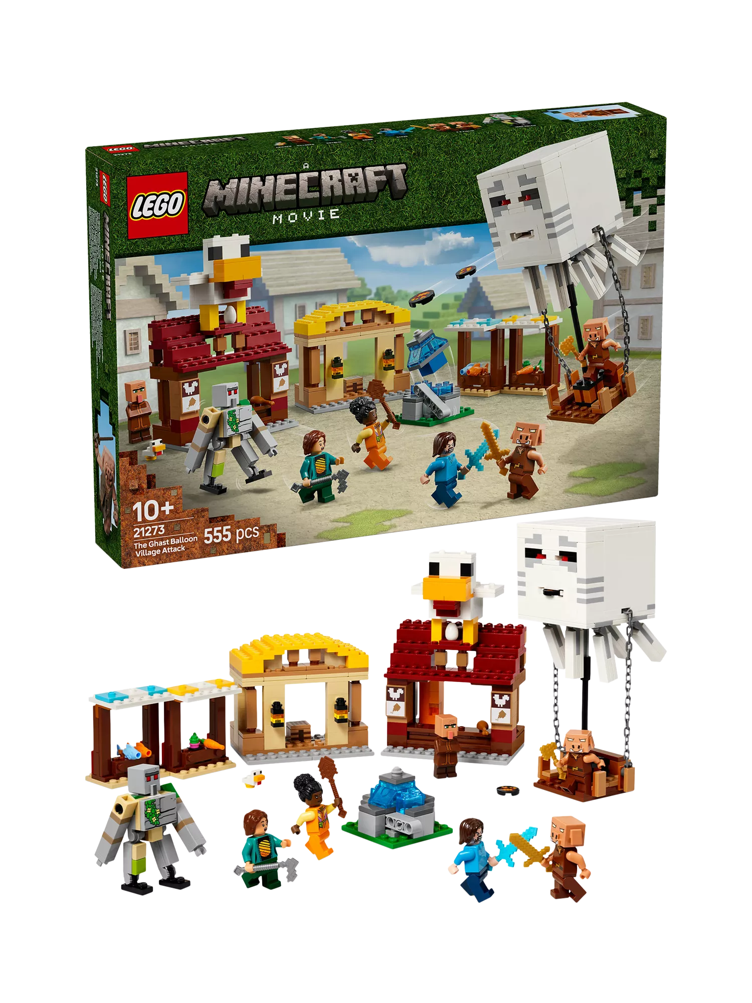 LEGO Minecraft The Ghast Balloon Village Attack building set, UK version