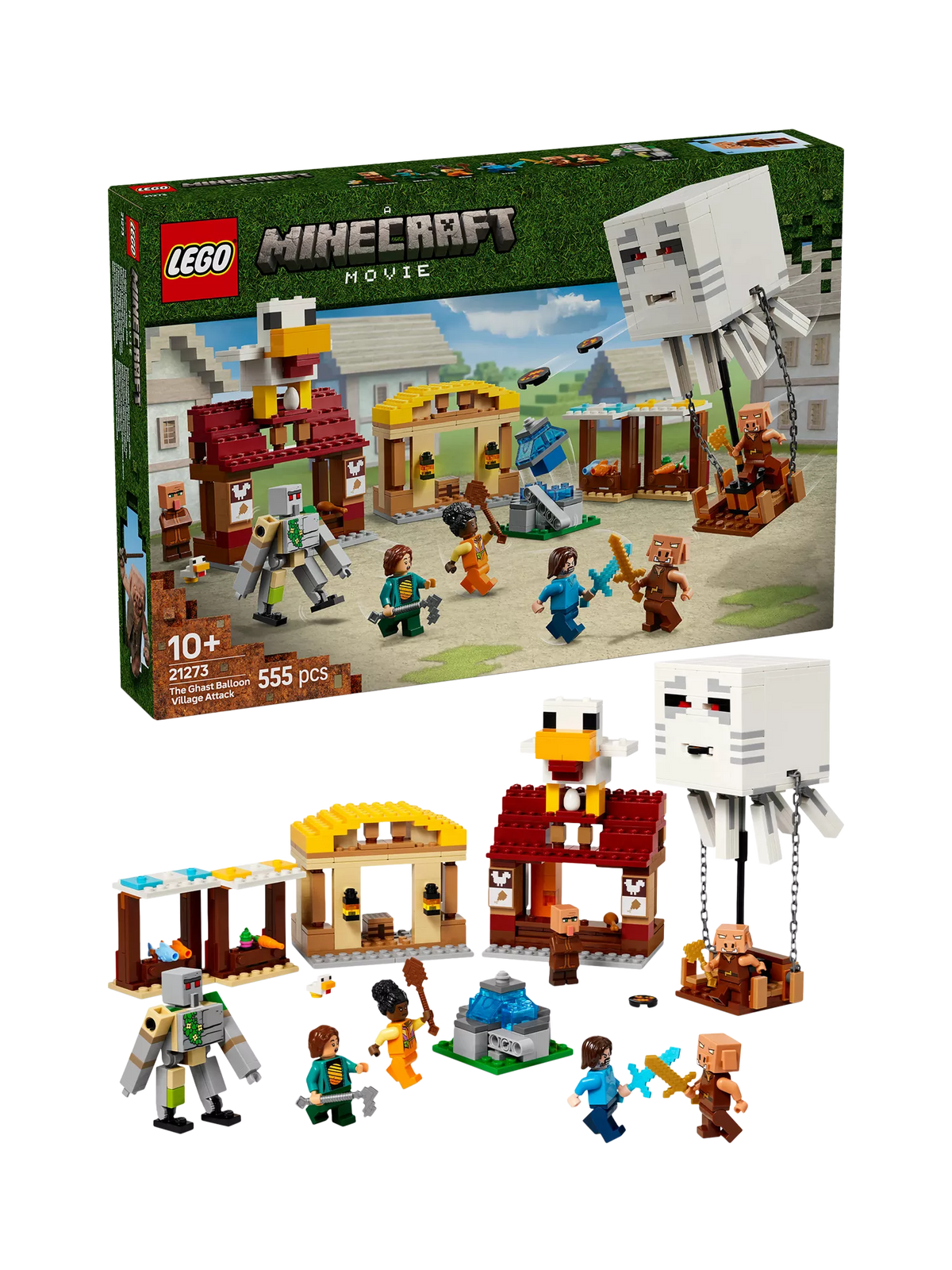 LEGO Minecraft The Ghast Balloon Village Attack building set, UK version