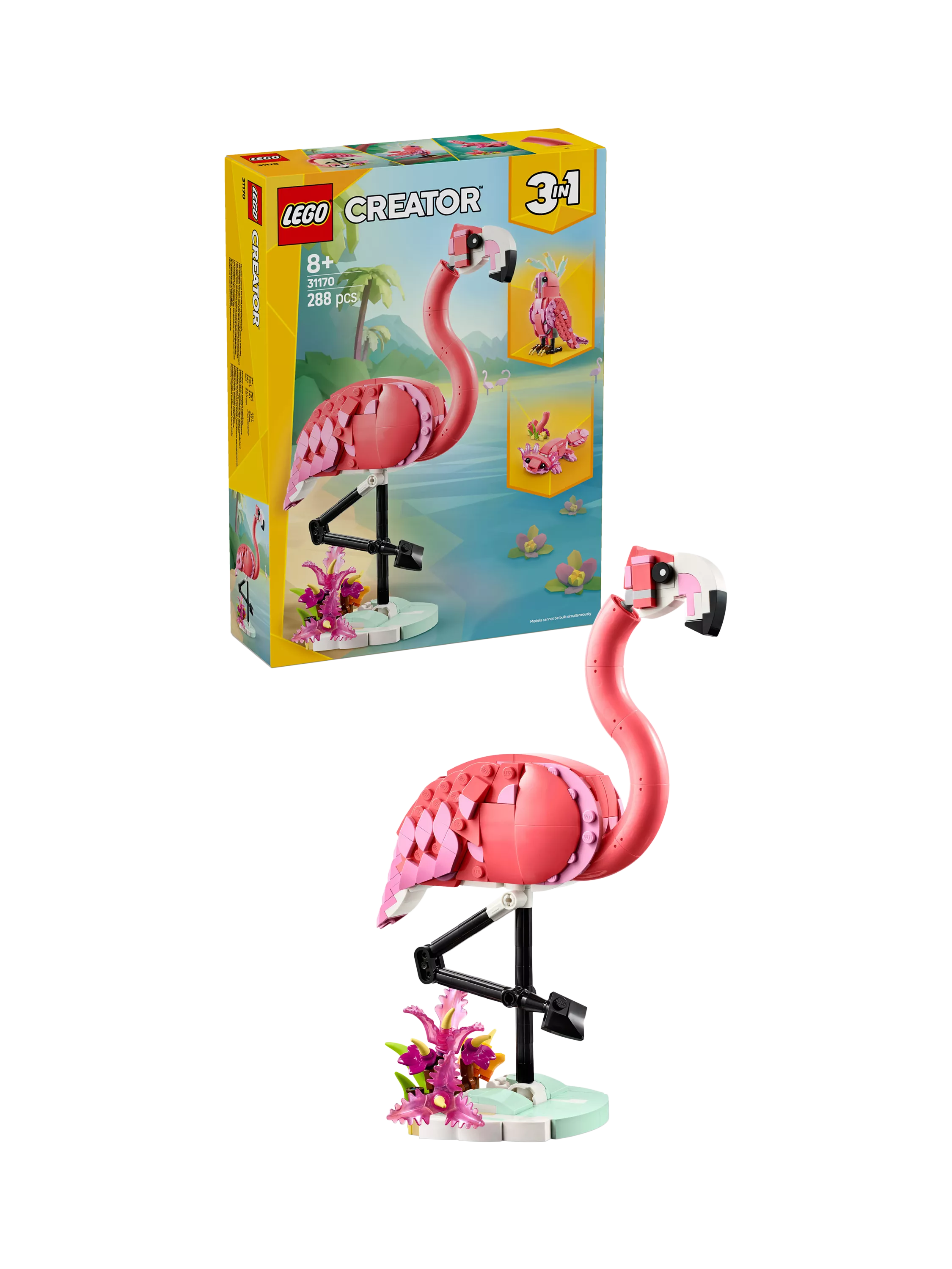 LEGO Creator 3in1 Pink Flamingo building set 288 pieces - British product