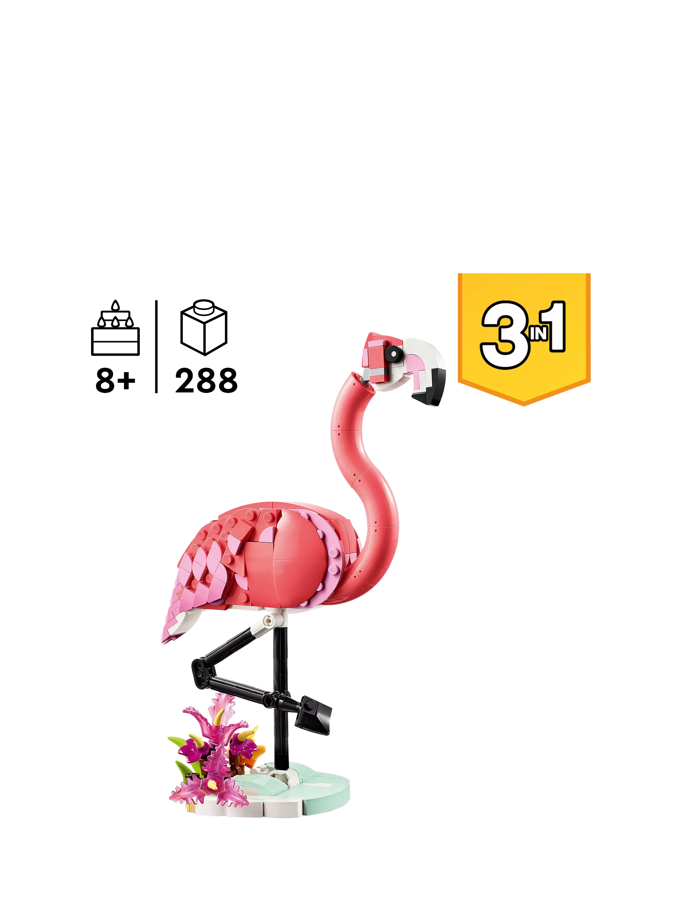 LEGO Creator 3in1 Pink Flamingo building set 288 pieces - British product