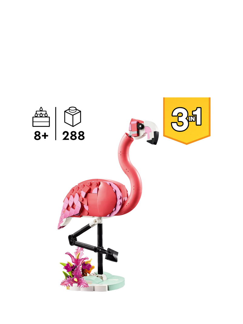 LEGO Creator 3in1 Pink Flamingo building set 288 pieces - British product